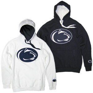 navy and white hooded sweatshirts with large Penn State Athletic Logos